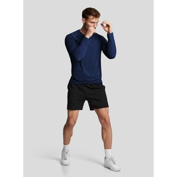 Fioboc Shirt Mens Large PerformancePro Active Crew Neck Long Sleeve Tee Blue NEW - Picture 15 of 16
